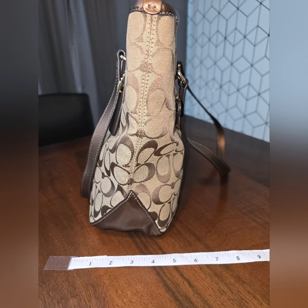 Coach Signature Canvas Brown Tote Bag
